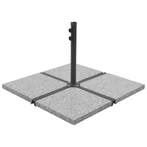 vidaXL Parasolvoetplaten 4 st vierkant 100 kg grijs graniet, Tuin en Terras, Verzenden, Nieuw