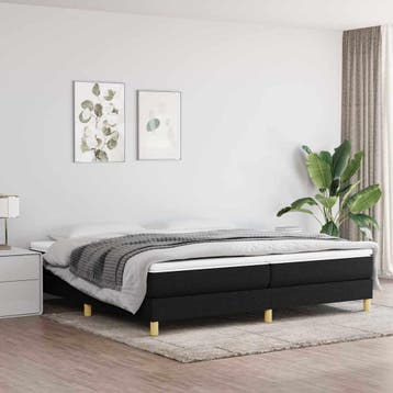 vidaXL Boxspring bed stof zwart 200x200 cm, Verzenden