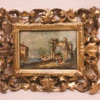 Scuola veneta (XIX) - Paesaggio lagunare con casolare e