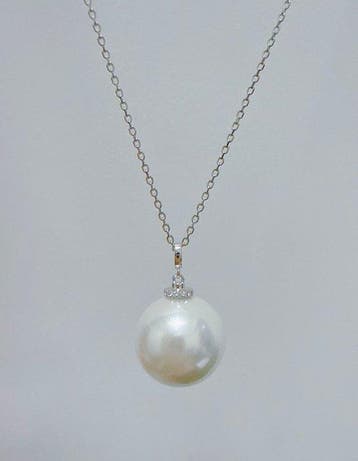 Zonder minimumprijs - Ketting met hanger - 18 karaat Witgoud, Handtassen en Accessoires, Antieke sieraden