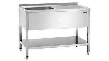 RVS spoelwerktafel met 1 spoelbak en bodemschap +, Verzenden