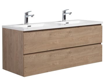 Badkamermeubel Set Angela 120cm Kastanje Eiken Badmeubel, Verzenden