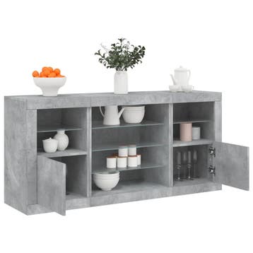 vidaXL Dressoir met LED-verlichting 142,5x37x67 cm, Huis en Inrichting, Kasten | Dressoirs, Verzenden, Nieuw