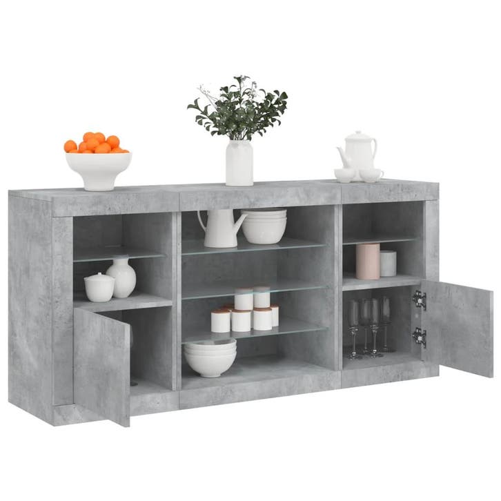 vidaXL Dressoir met LED-verlichting 142,5x37x67 cm, Huis en Inrichting, Kasten | Dressoirs, Nieuw, Verzenden