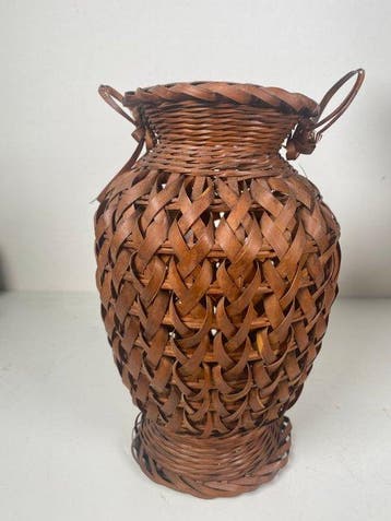 Ikebana vaas - Rattan, Bamboe - Japan - Vintage Ikebana Mand