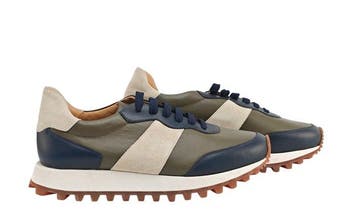 TESTONI - 8 UK - 42 IT - Sneaker Shoes Calf Navy / Fir Tree