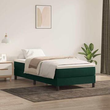 vidaXL Boxspring zonder matras fluweel donkergroen 90x220 cm, Verzenden, Nieuw