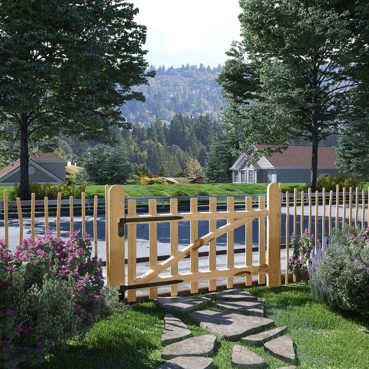 vidaXL Poort enkel 100x60 cm hazelaarhout, Tuin en Terras, Tuinpoorten, Nieuw, Verzenden