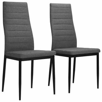 vidaXL Eetkamerstoelen 2 st stof lichtgrijs, Verzenden, Nieuw