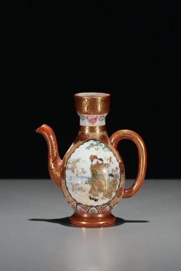 Beker - Kutani-porselein koffieset met waterkan en twee, Antiek en Kunst