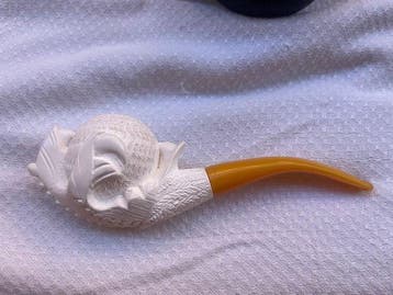 Sans prix de réserve - Pipe en écume de mer - Ambre - (2)