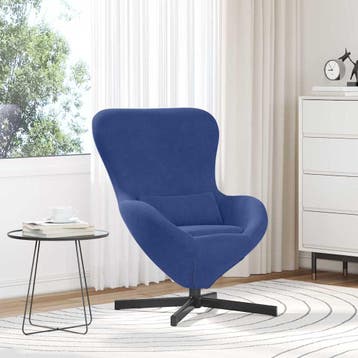vidaXL Eivormige stoel Politieblauw 63 x 73 x 90 cm Fluweel, Verzenden