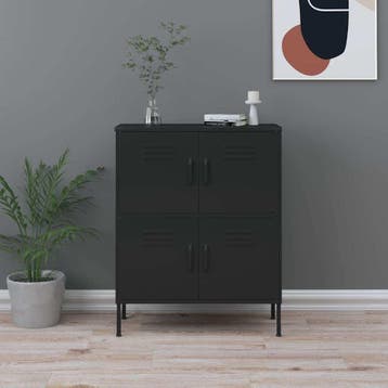 vidaXL Opbergkast 80x35x101,5 cm staal zwart, Verzenden