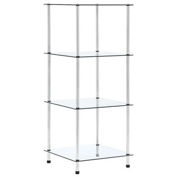 vidaXL Kastje 4-laags 40x40x100 cm gehard glas transparant, Verzenden
