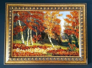 Ambre - Unique Amber picture Wall decoration - Home interior, Antiquités & Art, Curiosités & Brocante