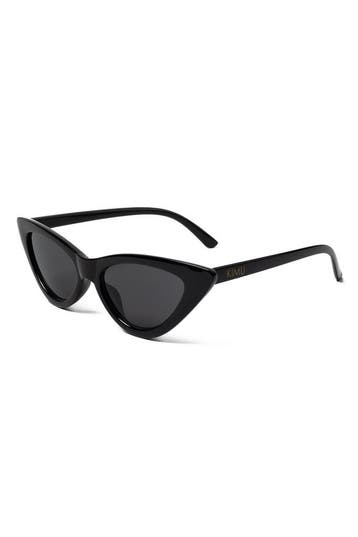 KIMU® Cat Eye Zonnebril Zwart Montuur Zwarte Glazen Kat Tijg, Ophalen of Verzenden