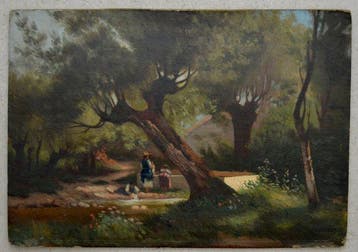 Ecole Francaise (XIX-XX) - Les Lavandières en Provence, Antiek en Kunst