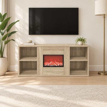 vidaXL Elektrische haard Sonoma 100 x 37 x 45,5 cm Bewerkt, Maison & Meubles, Verzenden