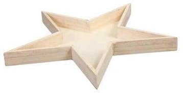 Houten Sterschaal Naturel 40x40x3,5 cm, Nieuw