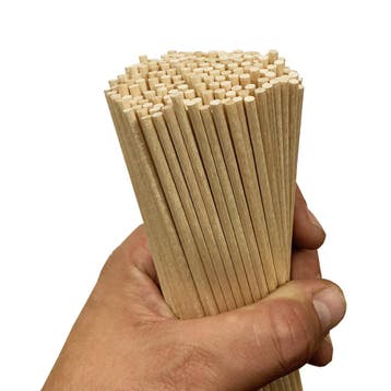 Set van 250 houten stokjes (5 mm x 20 cm, berkenhout, punti, Verzenden