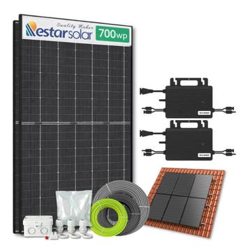 Zonnepanelen pakket voor schuindak - 1.4 kW - 2x 700, Doe-het-zelf en Bouw, Ophalen of Verzenden, Nieuw