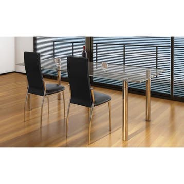 vidaXL Eetkamerstoelen 2 st kunstleer zwart, Huis en Inrichting, Stoelen, Verzenden, Nieuw