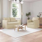 vidaXL bank / zetelstel 2 pcs Crème 196 x 82 x 85 cm Stof, Verzenden