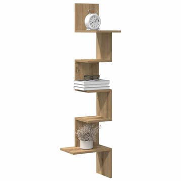vidaXL Hoekwandschap 32x32x127,5 cm bewerkt hout artisanaal, Verzenden