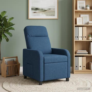 vidaXL Recliner Blauw Stof, Huis en Inrichting, Fauteuils, Verzenden, Nieuw