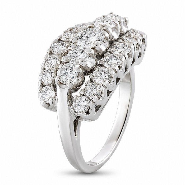Ring - 14 karaat EXCLUSIEVE 14K witgoud en 3,0 ct diamanten, Handtassen en Accessoires, Ringen