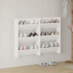 vidaXL Wandschoenenkasten 2 st 60x18x90 cm spaanplaat wit, Verzenden
