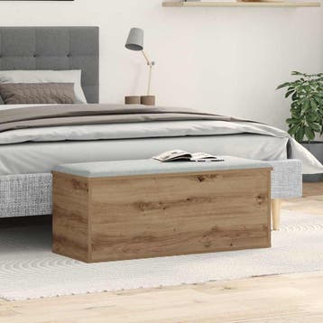 vidaXL Opslagdoos Artisan Eiken 90 x 35 x 35 cm Bewerkt hout, Verzenden