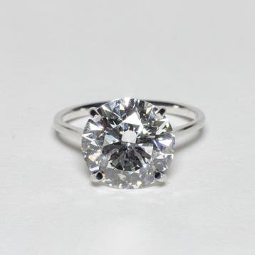Zonder minimumprijs - Ring - 18 karaat Witgoud - 5.02ct. tw., Nieuw
