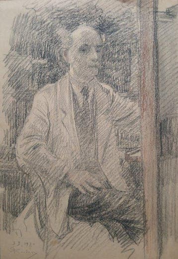 Gerard Roosen (1869-1935) - Zelfportret in het atelier