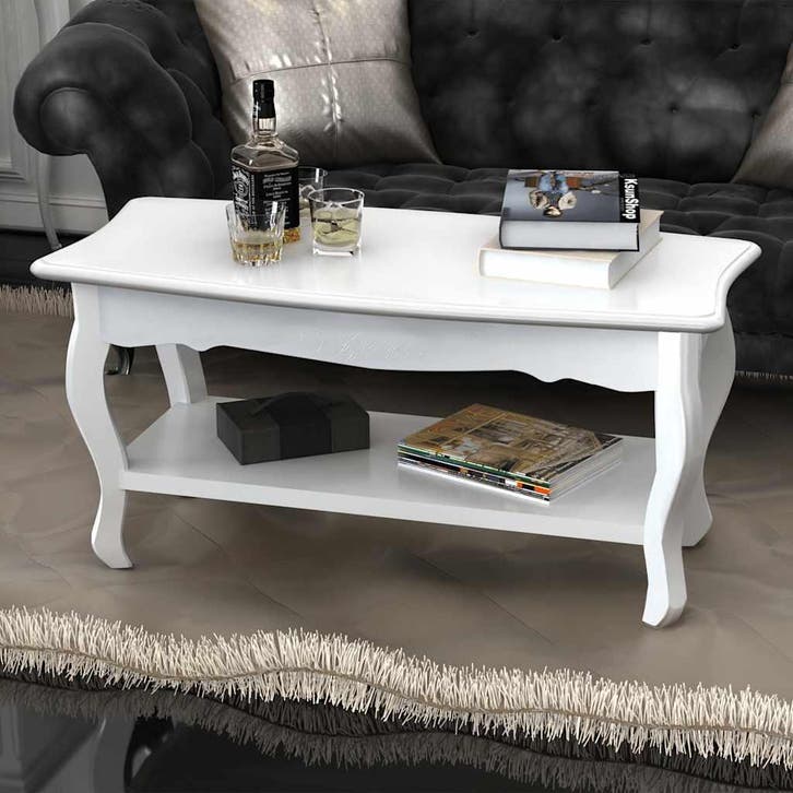 vidaXL Salontafel met 2 lagen MDF wit, Huis en Inrichting, Tafels | Salontafels, Nieuw, Verzenden