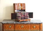 Drankservies - Rozenhouten inlegwerk, palisander, brons,