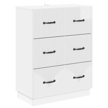 vidaXL Ladekast Hoogglans Wit 66 x 34,5 x 87 cm Bewerkt hout, Verzenden, Nieuw