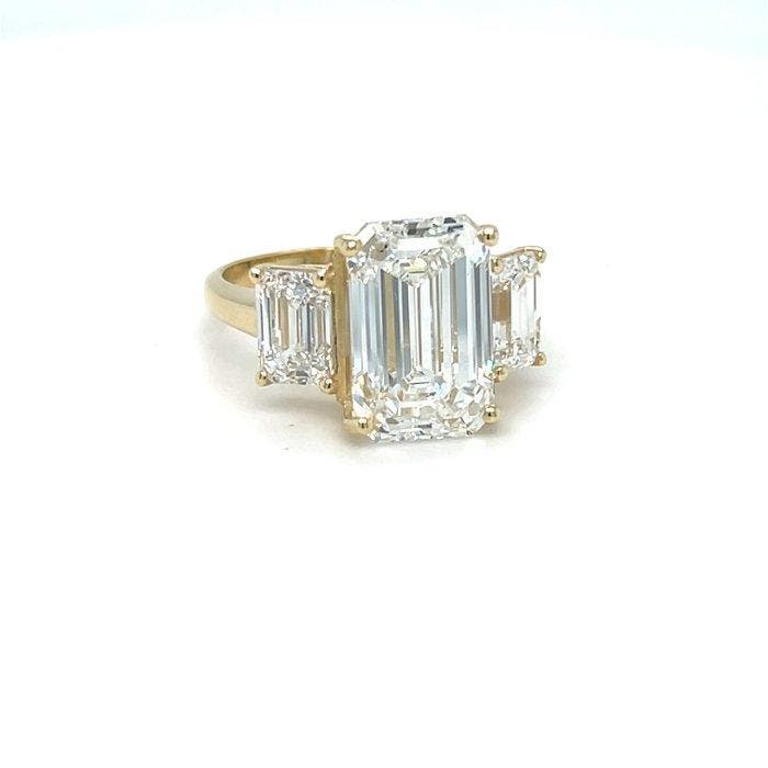 Zonder minimumprijs - Ring - 14 karaat Geel goud - 5.09ct., Handtassen en Accessoires, Ringen