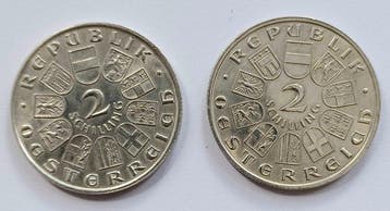 Oostenrijk. Set of 7 coins: 2, 25, 50, 100 Schilling