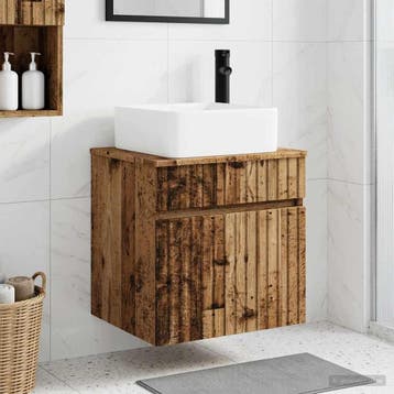 vidaXL Wandgemonteerde wastafelmeubel Oud hout 49 x 41 x 63, Verzenden