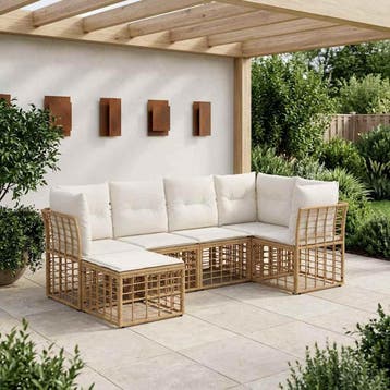vidaXL Buiten bank set Naturel Polyester, Verzenden, Nieuw