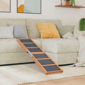 vidaXL Hondenloopplank 120x30 cm massief vurenhout grijs, Dieren en Toebehoren, Verzenden, Nieuw
