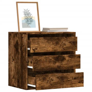 vidaXL Ladekast 60x41x58 cm bewerkt hout gerookt, Verzenden, Nieuw