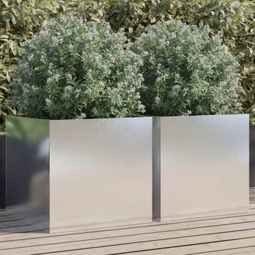 vidaXL Plantenbakken 2 st 49x47x46 cm roestvrij staal, Tuin en Terras, Verzenden, Nieuw