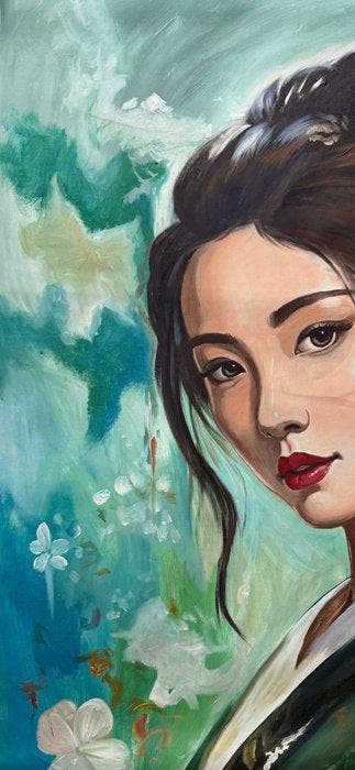 Hoàng Quoc Vinh - Le regard de Jade 100 80 cm