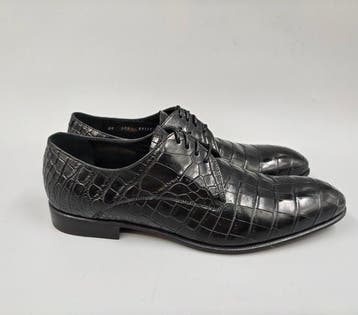 Dami-Crocodile-44- Black Derby - Chaussures à lacets -, Nieuw