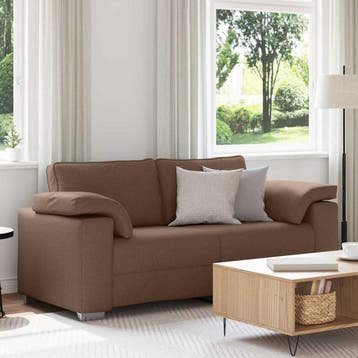 vidaXL Loveseat Bruin 180 cm Stof, Huis en Inrichting, Verzenden, Nieuw