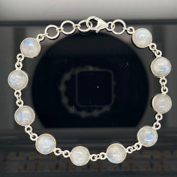 Zilver - Armband - Natuurlijke maansteen