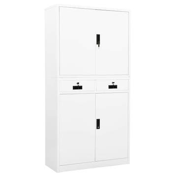 vidaXL Kantoorkast 90x40x180 cm staal wit, Verzenden, Nieuw