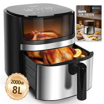 Airfryer XXL - heteluchtfriteuse - 8L - 2000W - Zwart - Aigo, Verzenden